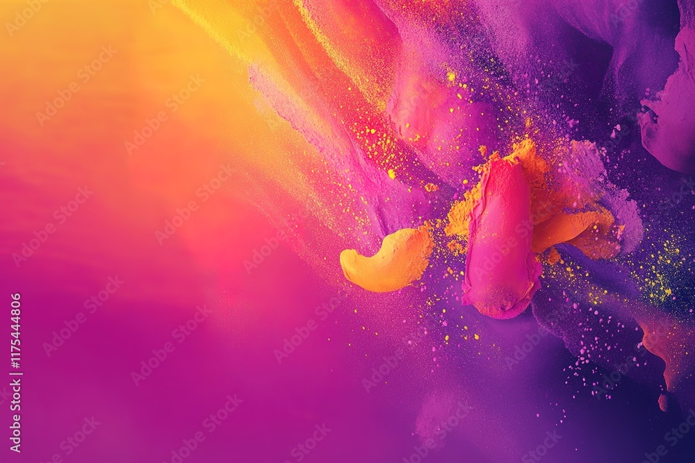 Poster vibrant colors blend seamlessly, creating dynamic and energetic