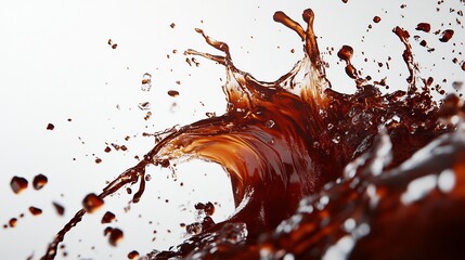 Dynamic Splash of Dark Brown Liquid, Coffee or Cola, Abstract Photography