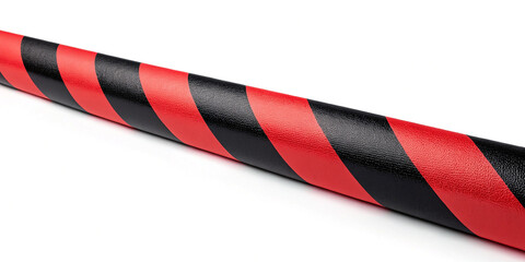 Obraz premium A Horizontal Black and Red Caution Tape Isolated on a White Background for Safety