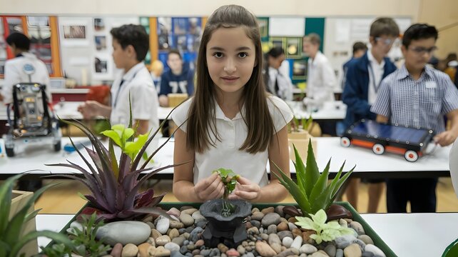 Children Engaged in Science Fair Projects