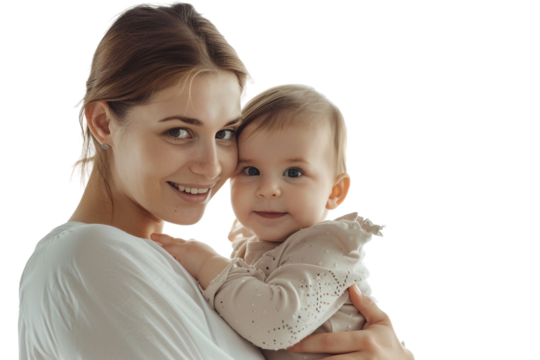 The heart of motherhood: Strength and dedication personified isolated on transparent background