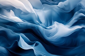 Obraz premium Abstract Blue and White Wave Forms Design