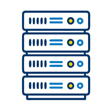 Server Stack Icon Blue