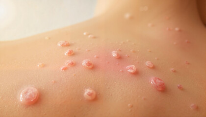 Fototapeta premium Skin with rashes, irritation, illness, immune system problems