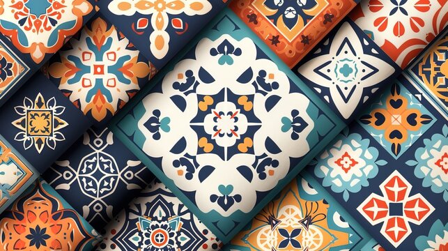 moroccan tiles seamless pattern wallpaper