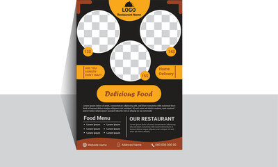 Restaurnt flyer design delicious fast food vector modern corporate cooking cafe and restaurant flyer template.