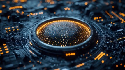 Carbon nanotubes forming a complex network structure, metallic sheen with depth of field blur