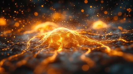 Neural network made of golden nanoparticles, synapses firing with light pulses