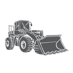 silhouette vector of wheel loader