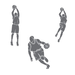silhouette vector of basketball player © rahmat