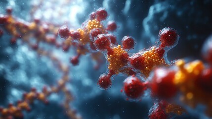 Fototapeta premium Molecular motors spinning and moving cargo along nano-tracks