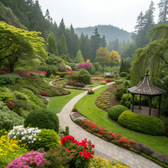Obraz premium amazing shot of the beautiful Butchart gardens