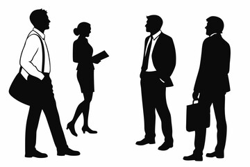 business people group silhouettes vector illustrations