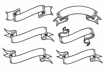 set of  ribbon banners