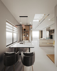 3d render living room