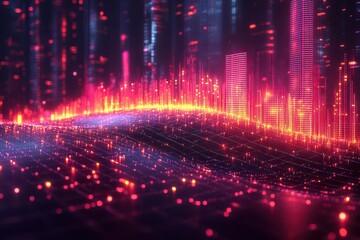 Obraz premium expertly analyzing investment strategies against a backdrop of vibrant economic growth detailed graphs and data visuals interwoven with abstract designs conveying a sense of progression and optimism