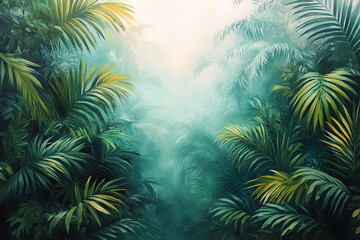 Lush Tropical Foliage Forms A Mystical Green Pathway