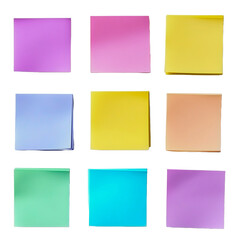 Fototapeta premium Set of colorful sticky note isolated on transparent background.