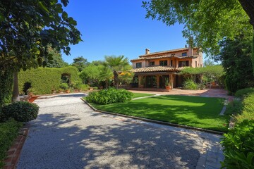 An inviting home surrounded by a lush garden, representing tranquility and peaceful living.