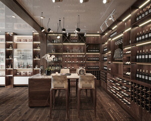 3d render vine shop