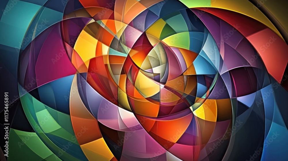 Poster abstract colorful swirl: a kaleidoscope of vivid hues and dynamic forms