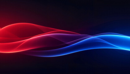 Abstract waves in red and blue on black background