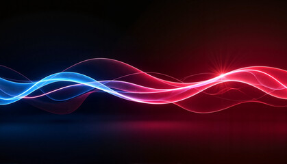 Obraz premium Abstract light waves in red and blue colors