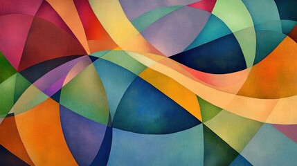 Fototapeta premium Abstract Colorful Composition: A Symphony of Shapes and Hues