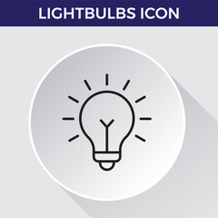 Lightbulbs line icon, Lamps Collection of Thin Icons. Editable Stroke. Suitable for Web Sites, Books, Cards, Apps.