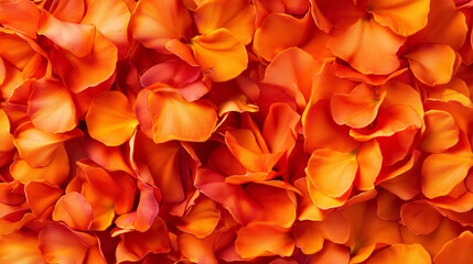 A beautiful background of orange and yellow rose petals for decorative purposes and artistic design