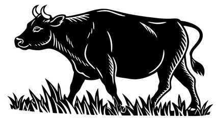 black and white bull