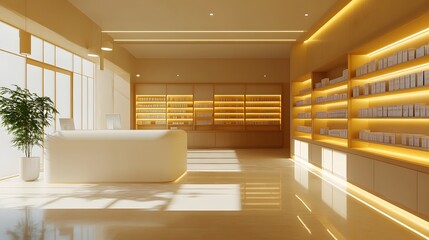 Modern Minimalist Pharmacy Store Interior Design