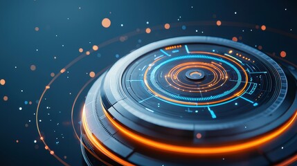 Obraz premium Futuristic glowing interface with circular design and digital elements