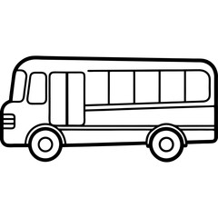 Clean Line Art of a Classic School Bus