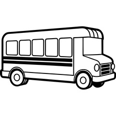 Clean Line Art of a Classic School Bus