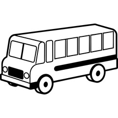 Clean Line Art of a Classic School Bus