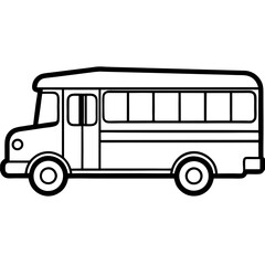 Clean Line Art of a Classic School Bus