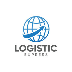 Illustration logistics and express delivery company logo design template
