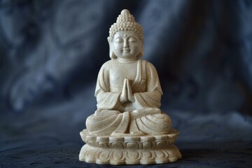 Fototapeta premium Serene buddha statue meditating, promoting peace and tranquility