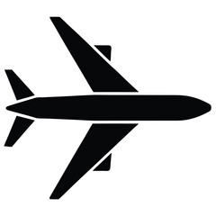 A basic airplane icon with clean lines and a side view, vector design