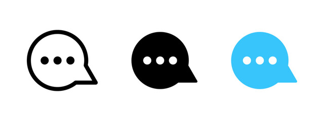 Chat bubble icon. Contact us button. Support service dialogue symbol. Message sign. Chatting pictogram. Messenger logo. Feedback concept. Communication label. FAQ emblem. Discussion interface element.