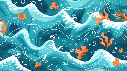 oceanic wave seamless pattern wallpaper