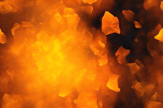 Yellow burnt orange red fiery golden brown black abstract background for design. Color gradient, ombre. Rough, grain, noise. Colorful bright spots. - Powered by Adobe