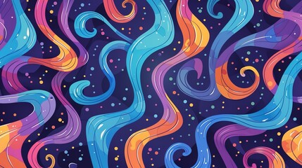 Fototapeta premium oceanic wave seamless pattern wallpaper