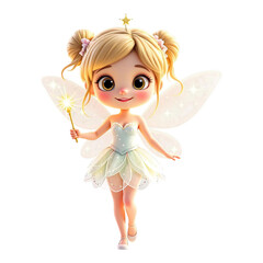 Fairy Character with Delicate Wings and a Golden Crown