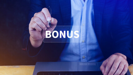 Bonus concept, suggests additional reward or incentive provided to individuals based on their...