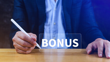 Bonus concept, suggests additional reward or incentive provided to individuals based on their...