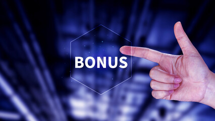 Bonus concept, suggests additional reward or incentive provided to individuals based on their performance or achievement. saving and manage money to success business