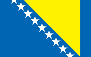Flag of Bosnia and Herzegovina. Flag icon. Standard color. Standard size. A rectangular flag. Computer illustration. Digital illustration. Vector illustration.