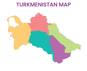 High detailed map of Turkmenistan. Outline map of Turkmenistan. Asia